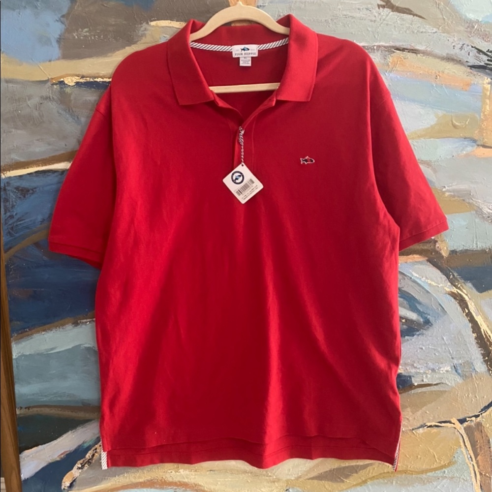 NWT Fish Hippie Red Salterpath polo